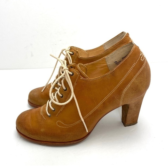 TIMBERLAND Boot Company Marge Leather Lace Up Heeled Oxford Bootie National tan - Picture 8 of 13